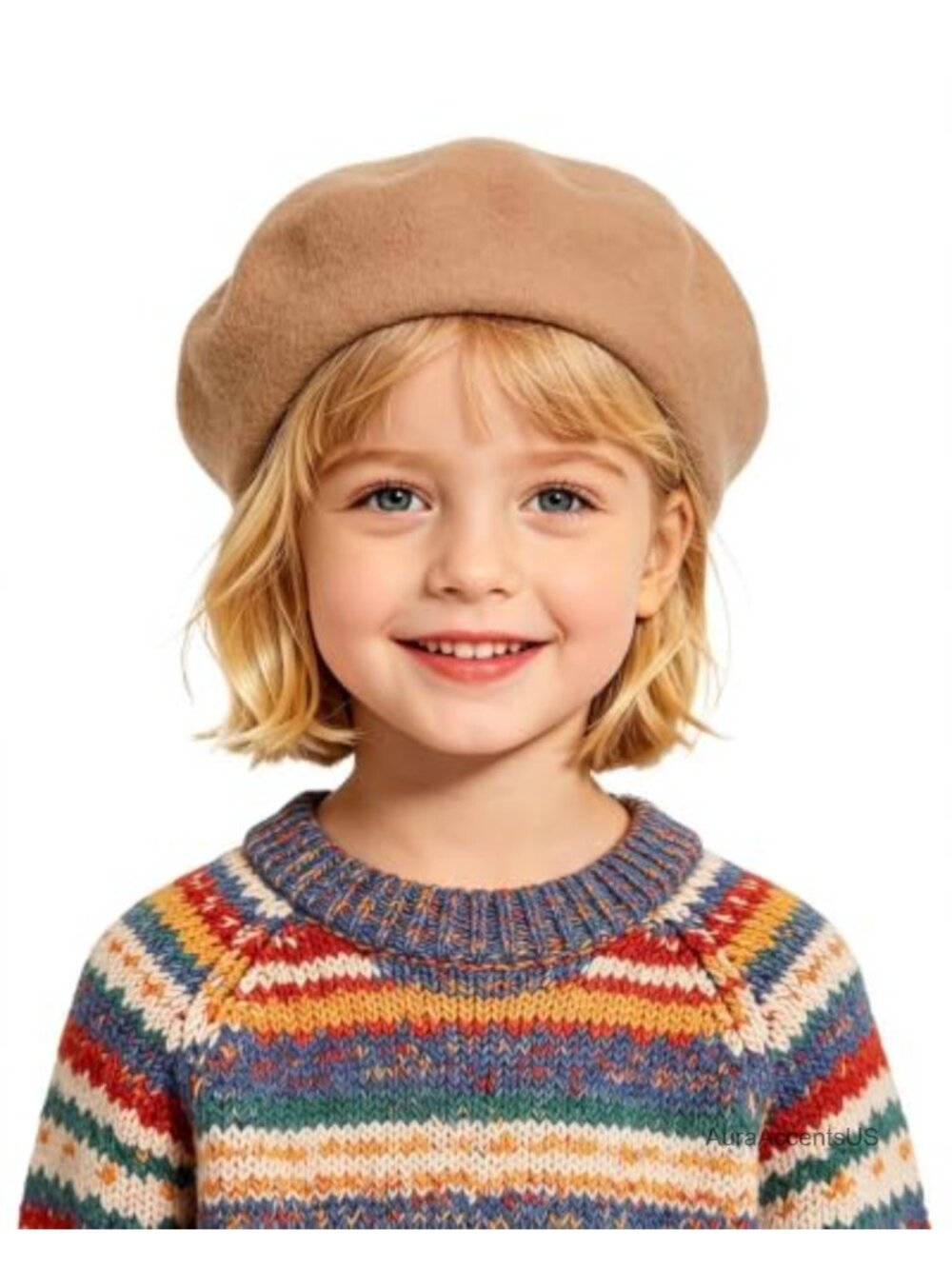 Kids French Beret Wool Hat Girls Artist Style Cap